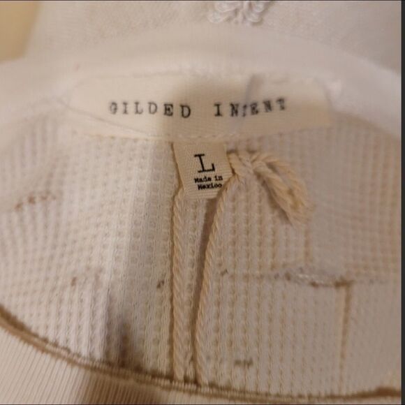 NWT Gilded Intent Distressed Therm crop Top - Picture 5 of 5